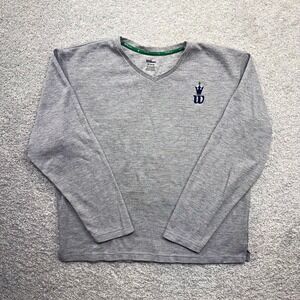 Wilson Long Sleeve Shirt Mens XL Grey Crown Logo V-Neck Heritage Chicago 1914